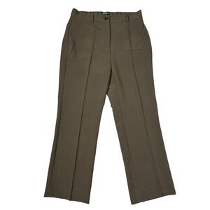 NWT New $89 Adrianna Papell Olive Wide Leg Patch Pocket Pants Size 8